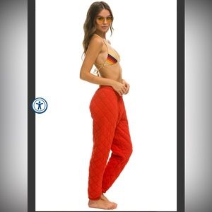 Aviator Nation Quilted Red Sweatpants